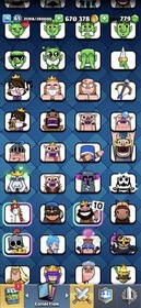 CR 65 LVL | 46 MAXED CARDS | 12K+ Trophies | 670K+ GOLD | 120 Emotes | CHEAP