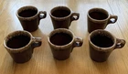 Hull Pottery Oven Proof USA Brown Drip Coffee/ Tea Mugs Cups 10 oz. Lot of 6