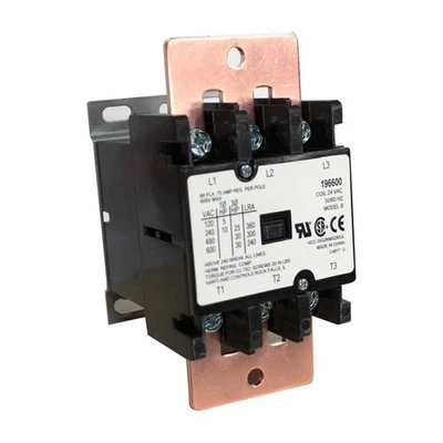 MILLER ELECTRIC Miller 196600 Contactor Def Prp 60A 3P 24Vac Coil w/Links