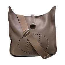 HERMES Evelyne 3 TGM Y Stamp Etoupe SHW Clemence Leather  #520