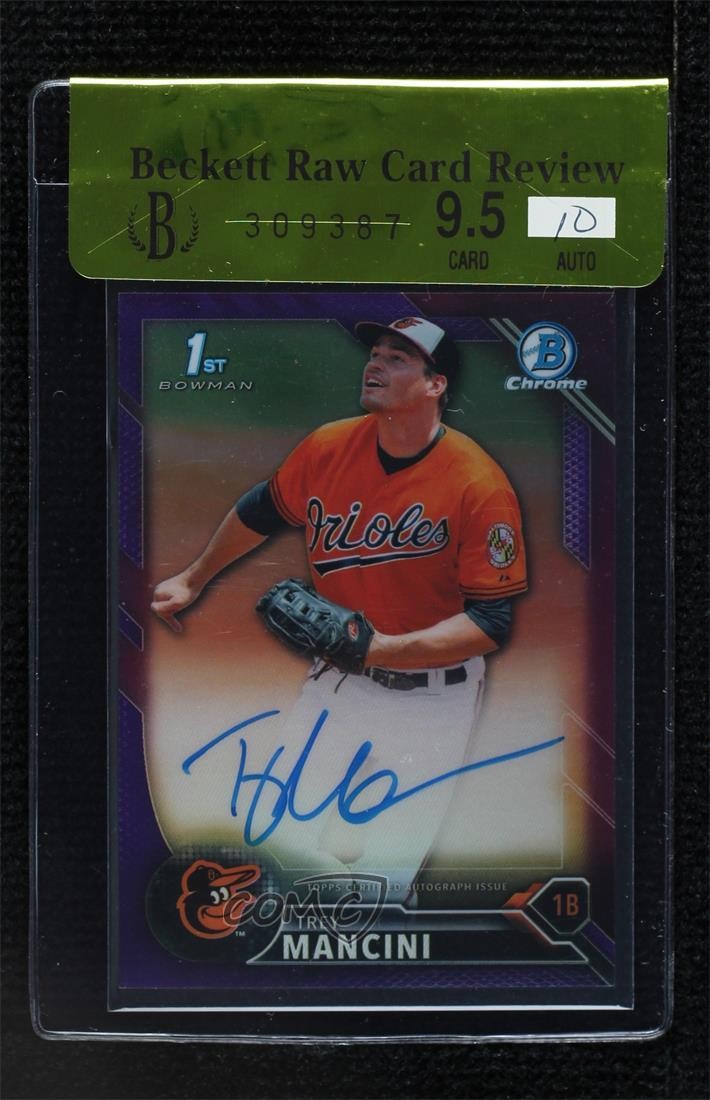 2016 Bowman Chrome Prospect Purple Refractor /250 Trey Mancini #CPA-TM Auto 5j0