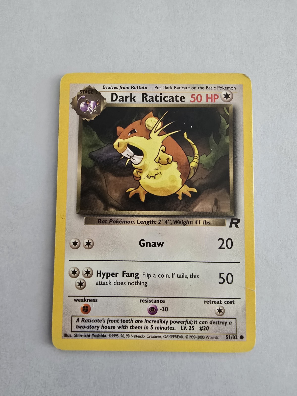 DARK RATICATE - 51/82 - Team Rocket - Pokemon Card - NM WOTC