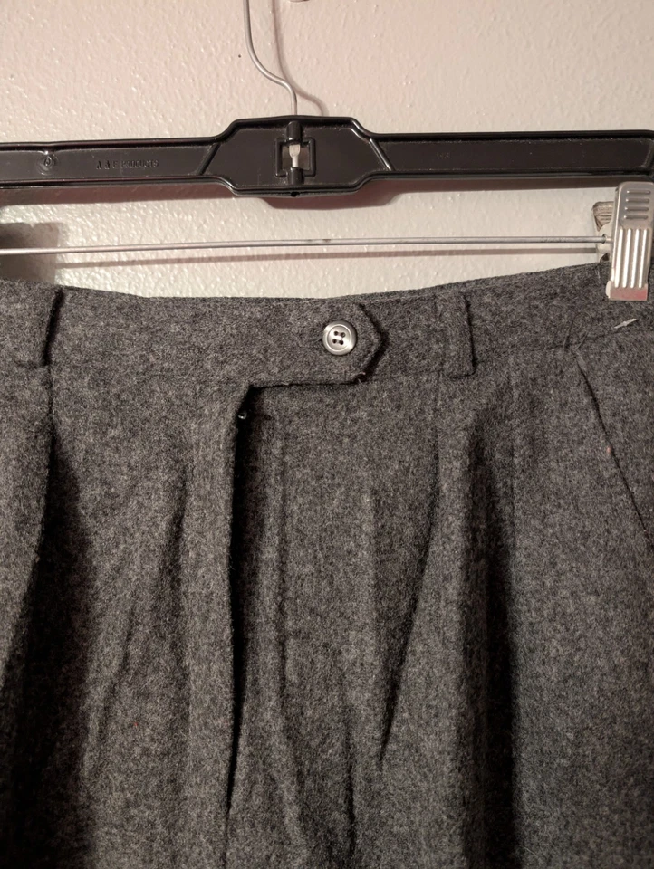 Vintage Pant-Her Women’s Gray Wool Pleated Trousers Pants Size 5/6 Lined - Image 3 of 4