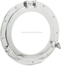 Aluminium Metall vernickelt Premium Maritim Bullauge Pirat Wanddekor Akzent