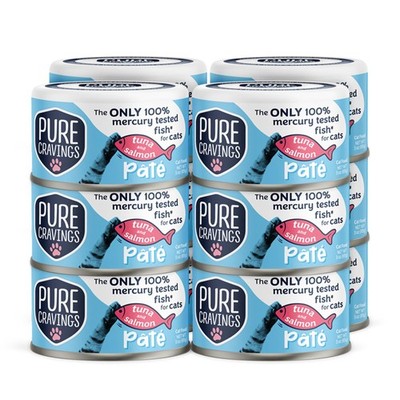 Pure Cravings Tuna and Salmon Pate, Canned Wet Cat Food, 100% MercuryTested, ...