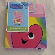 Peppa Pig Shaped Cartoon Cotton Bath Towel Multicolor 34 x 55 in