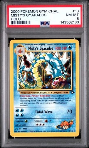 2000 POKEMON GYM CHALLENGE HOLO #13 MISTY'S GYARADOS PSA 8