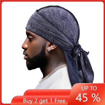 Men's Durag Bonnet Bandana Du Rag Doo Long Tail Cap Turban