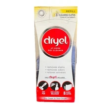 Dryel At-Home Dry Cleaner Refill Kit w/Stain Pen, Odor Release, 8 Cleaning Cloth