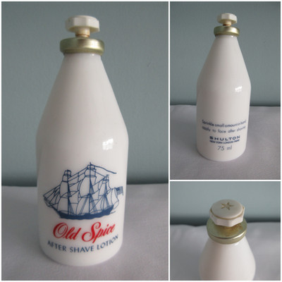 Vintage Old Spice 70er After Shave Lotion Flasche Shulton 75ml Galeone Herren 70s