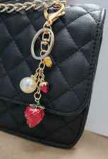 Strawberry Bag Charm Keychain Cluster Fruit New Handmade Multi-color CUTE 
