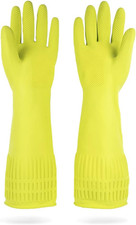 MAMISON Reusable Household Dishwashing Cleaning Rubber Gloves, Non-Slip Kitchen