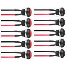 10pcs SPST 12mm Momentary Push Button Switch 2 Pin Waterproof 125V Pre-Wired