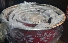 New! Temptations by Tara Metal Red Floral Nesting bowl set