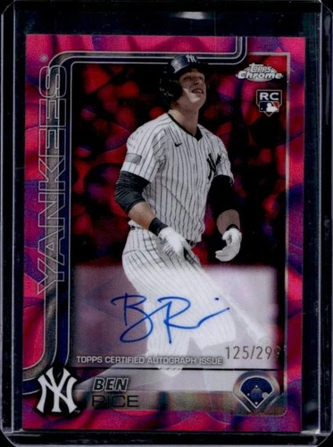 2025 Topps Chrome Update Ben Rice Rookie Lava Lamp Auto Magenta/Purple #/299