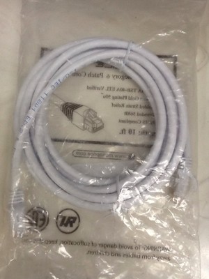 Monoprice CAT6-10-White 10 FT 550 MHz Category 6 Patch Cord (UTP) 9835