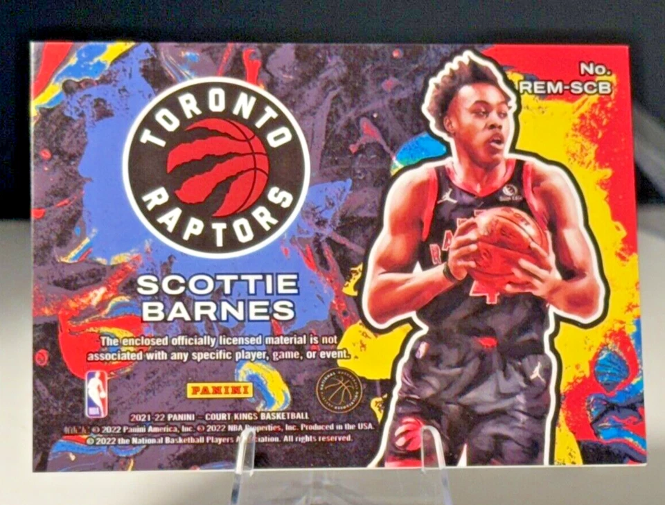 SCOTTIE BARNES RC 2021-22 Court Kings Rookie Expression REM-SCB Patch Card - Image 4 of 4