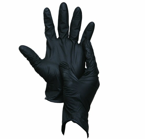 100pc DISPOSABLE GLOVES -STRETCHABLE- POWDER FREE Food Handling Black/Blue/White - Picture 4 of 18