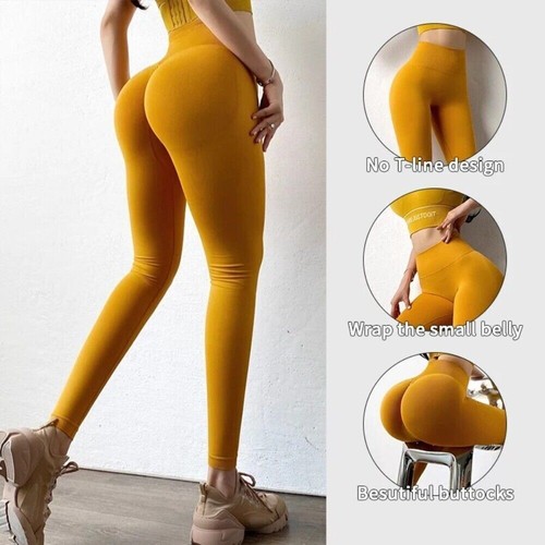 Women Scrunch Butt Lifting Leggings Anti-Cellulite High Waist Push Up Yoga Pants - Picture 8 of 40
