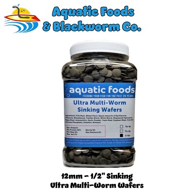 2-lbs Ultra Multi-Worm Sinking Wafers, Plecos, Shrimp, Snails, Tropical Fish