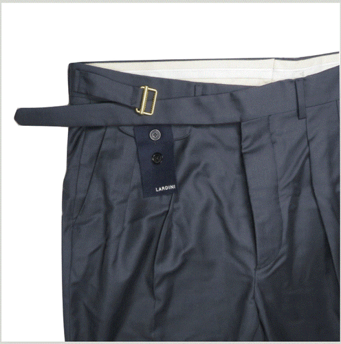 Lardini Mens Dress Pants 40/30 Wool Navy Pleated Classic Italy Button Fly NEW  - Picture 10 of 12