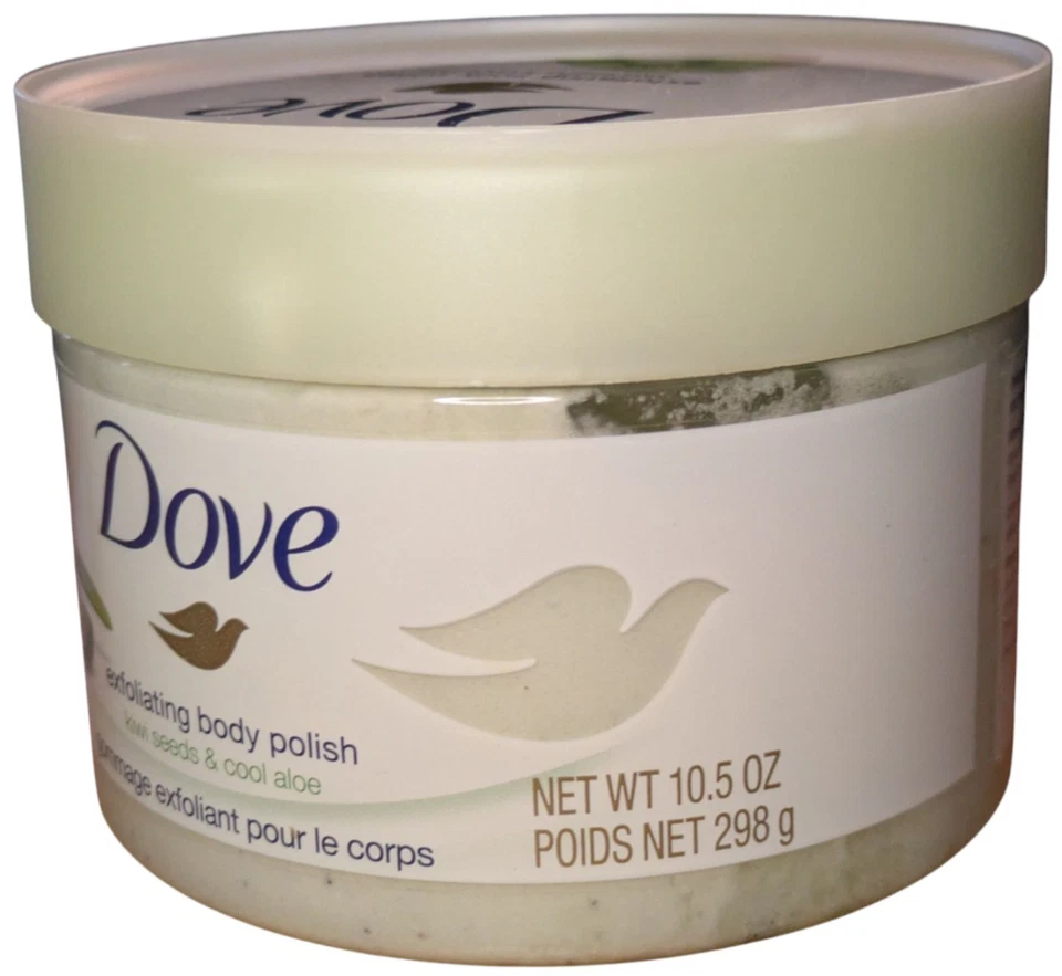 Dove скраб для тела отшелушивающий лак киви классный алоэ 10,5 унц 2 упаковки питательный восстанавливающий - Изображение 3 из 4