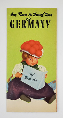 1954 Germany Map Tourist Guide Seasons Events Vintage Travel Brochure