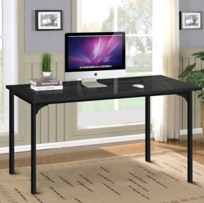 Home Office Computer Desk for Working, Studying, Writing or Gaming, Black Marble
