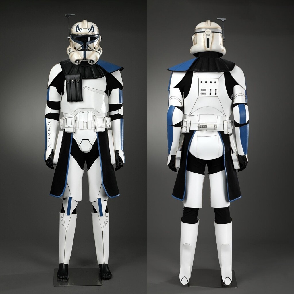 Star Wars Clone Captain Rex Cosplay Costume Helmet Prop Full Set Adult  Halloween