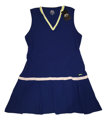 Slazenger Women's REFRESH Pleated Sleeveless Golf Dress, XXL, Blue