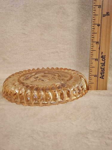 Vintage Florigold Lustre / Carnival Glass Covered Dish Rose Iridescent Candy - Picture 9 of 12