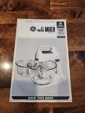 Vintage General Electric All Purpose Mixer Model M35 Use Care Book w/recipes