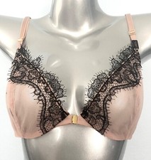 Victoria's Secret Nwt Sheer Mesh Low Cut Demi Front Close Strappy Bra 36C