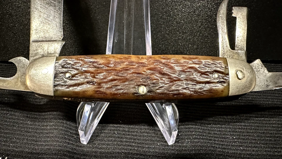 Navaja de Bolsillo Plegable de 4 Hojas con Mango Planificado Remington De Colección Foto 2 de 4