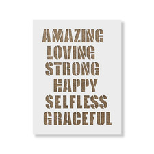 Mothers Day Amazing Love Strong Word Puzzle Stencil - Reusable Mylar Stencils