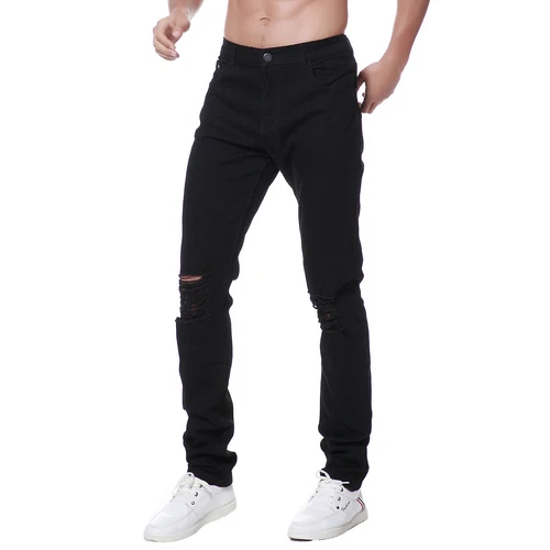 Herren Ripped Jeans Stretch Distressed Destroyed Tapered Leg Skinny Hose - Bild 12 von 51