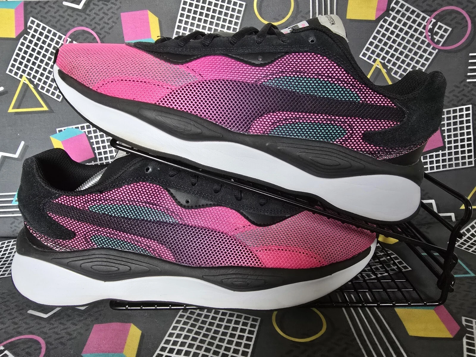 Scarpe da ginnastica Puma RS Pure Motion rosa viola nero taglia UK 10 5
