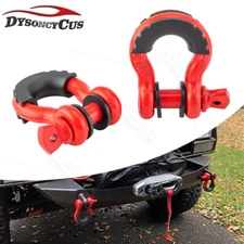 3/4" D-Ring Bow Shackle W/ Isolator Tow Strap Winch Off-Road Truck Recovery 