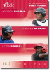 2012 Addison RUSSELL * Courtney HAWKINS * Lewis BRINSON Rize Rookie RC #/10