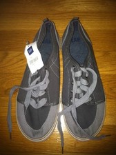 GAP BOY'S GRAY CANVAS BOAT DECK SHOES ORG. 26.95 SIZE 5 BNWOT