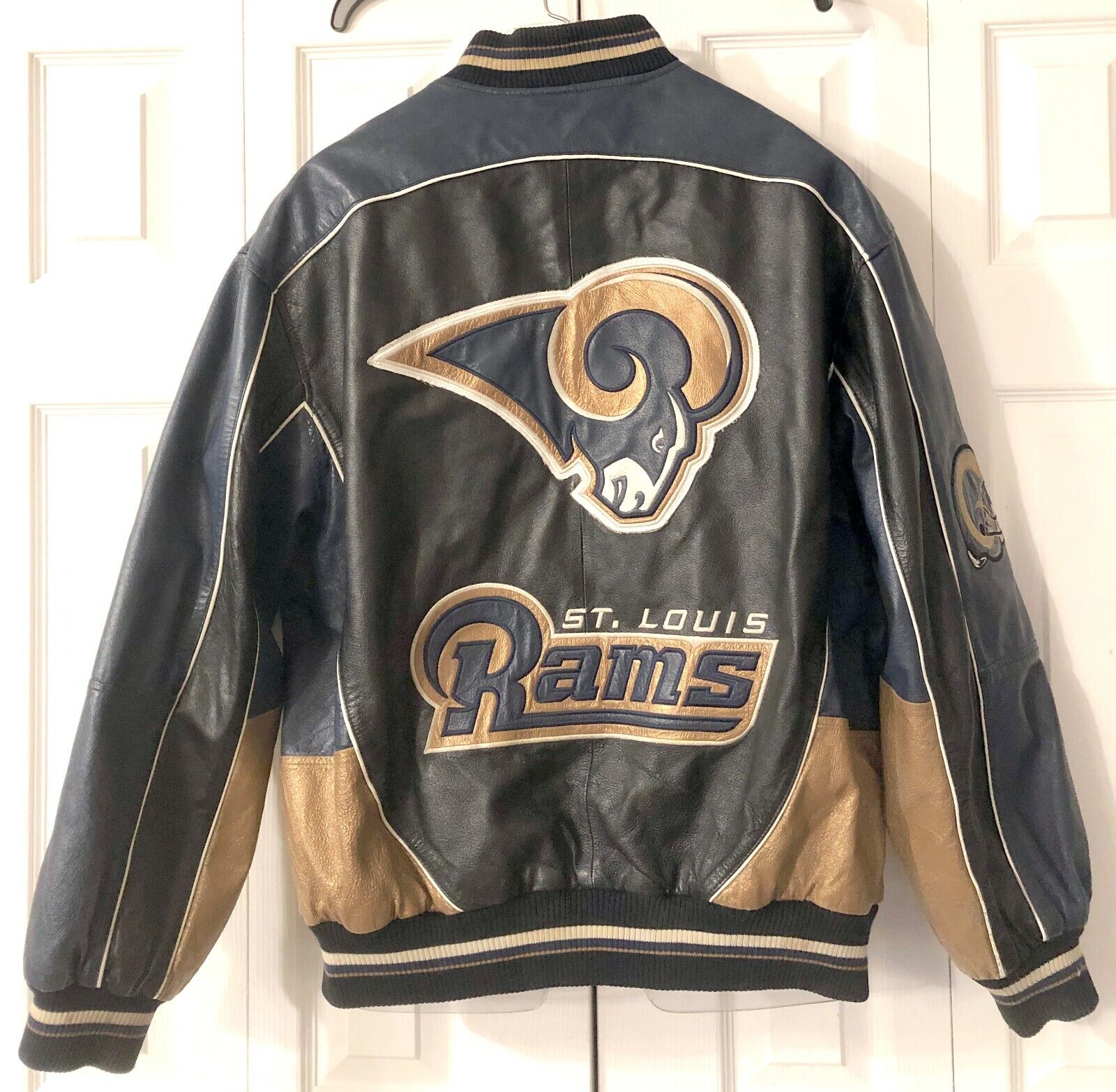 Vintage NFL - St. Louis 'Rams' Big Logo Faux Leather Jacket 1990's