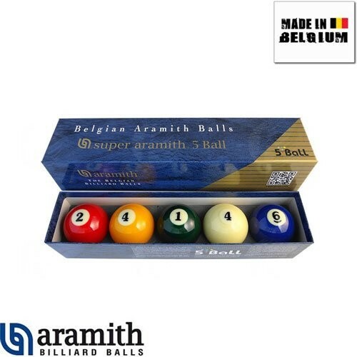 Jeu de Billes Super Aramith 5 Ball en résine phénolique pour billard de 57,2 mm
