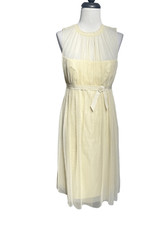 Vera Wang Maids Bridesmaid Cream Colored Sleeveless Tulle Dress Size 6