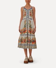FARM RIO Delicate Garden Off-White Midi Dress Size Medium