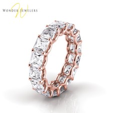 2.5ctw Princess Diamond U-Prong Set Eternity Band 14K Rose Gold G-H/VS2 