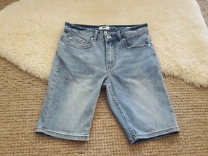 Blue Knee Length Strech Denim Shorts | eBay