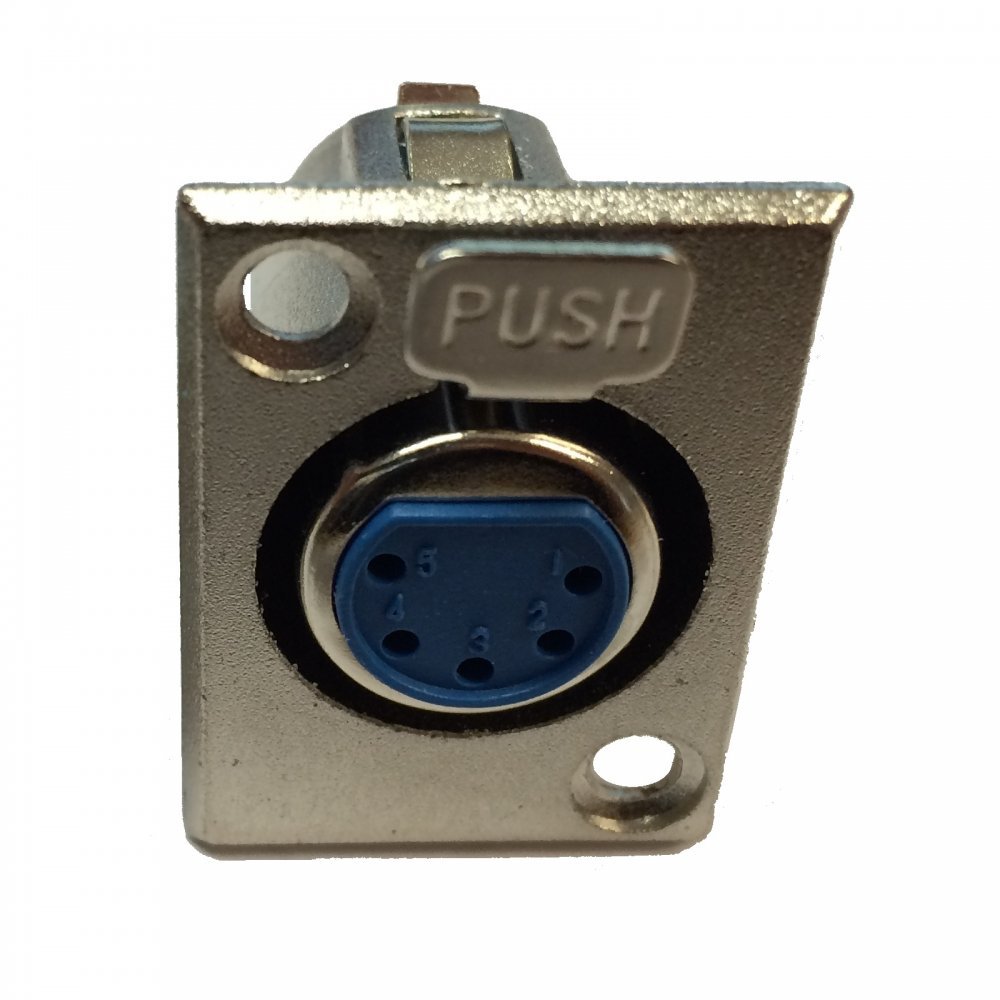 UKDJ 5 Pin XLR Female Chassis Socket with Solder Terminals