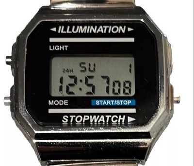 Digital LCD Watch Display Date Time Alarm Light NEW BATTERY