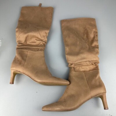 Crew Factory Sueded Slouch Knee-High Boots in Sienna