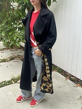Nwot Lina Lee 8 Wool Cashmere Blend Coat Silk Lining Versace Esque